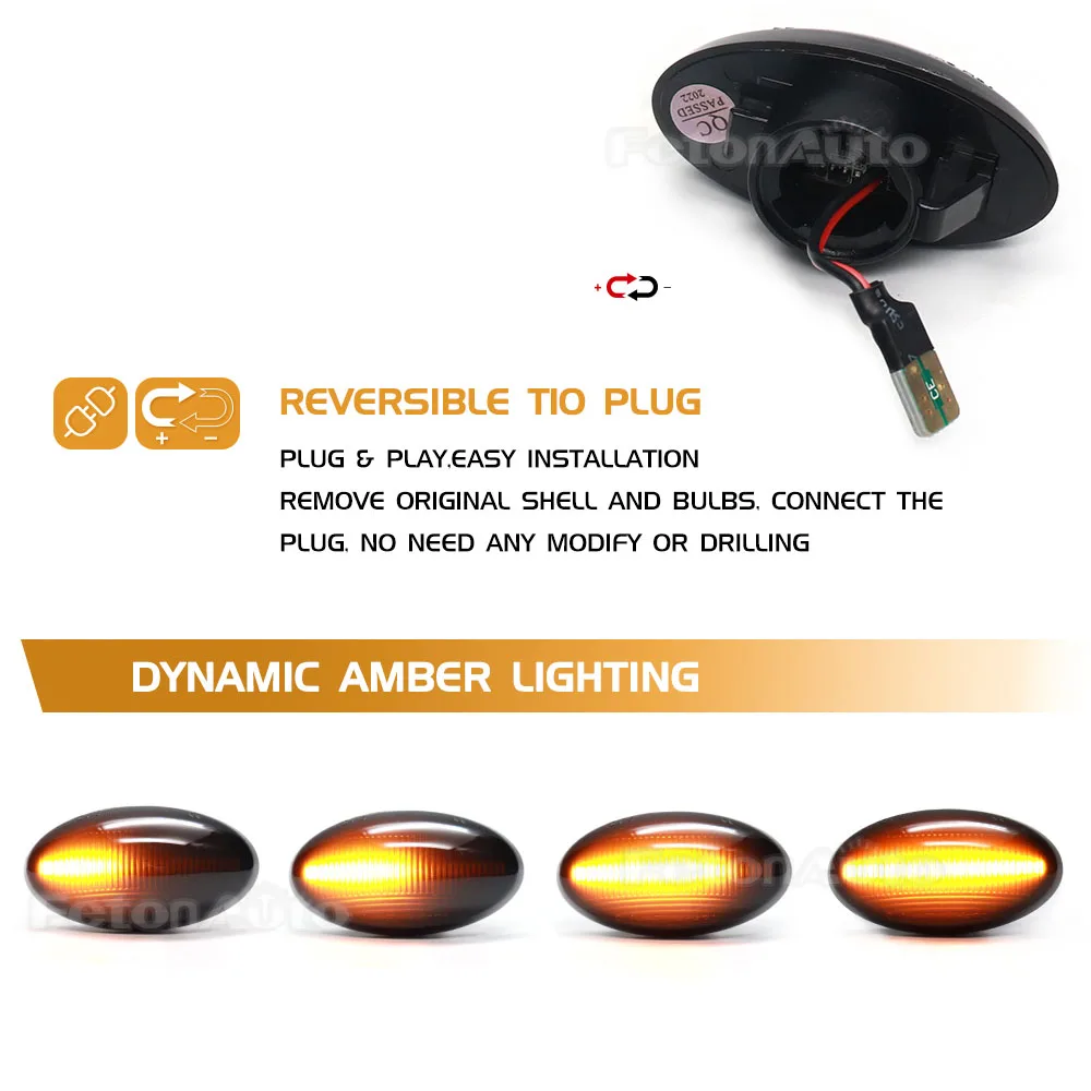 LED Side Marker Turn Signal Light Flowing Water Repeater Indicator  Dynamic Blinker For BMW Mini Cooper R50 R53 R52 image 3