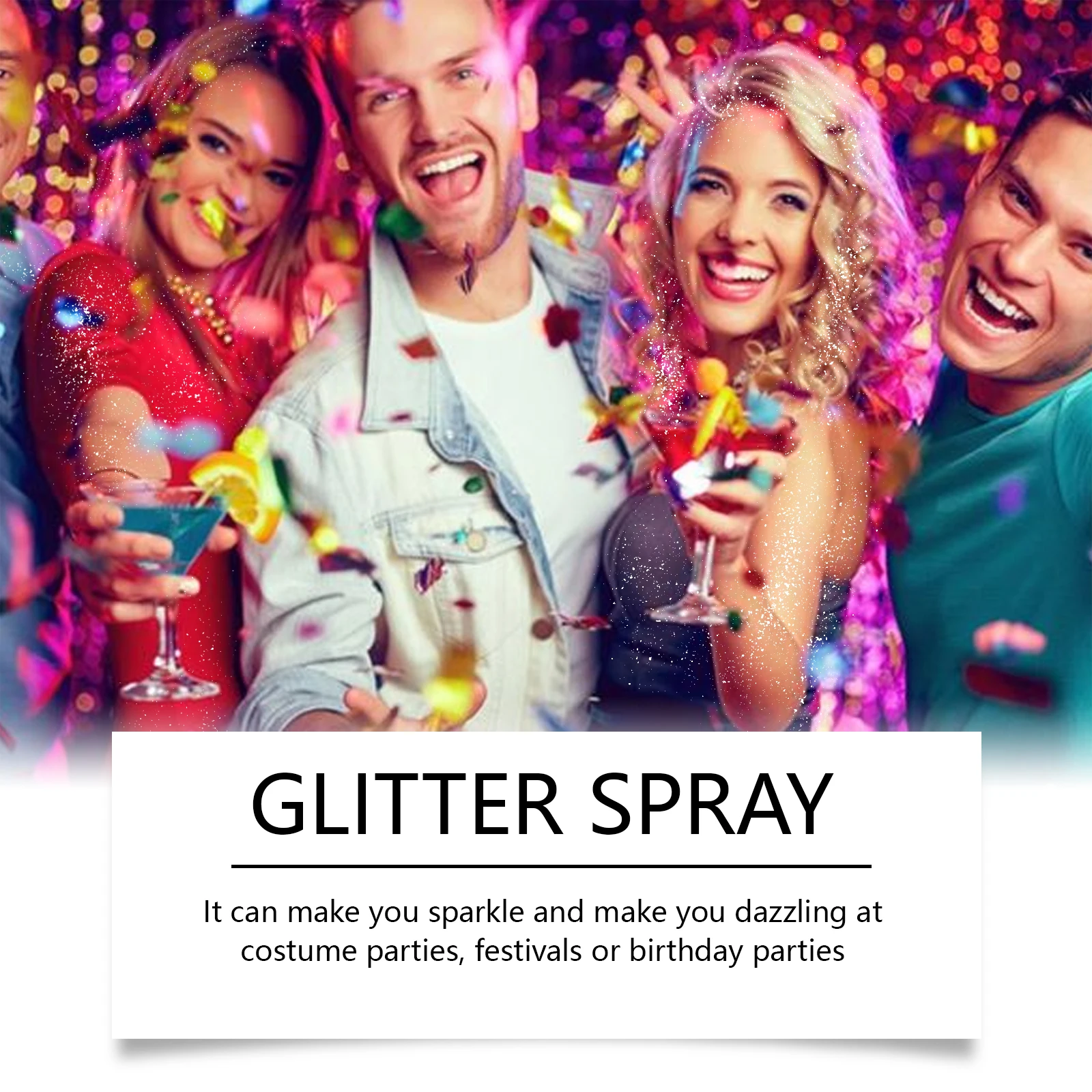 Shimmer Glitter Spray - Hair & Body Highlighter with Subtle Shine, Ideal for Parties, Festivals & Celebrations