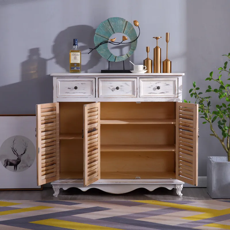 

Американский сельский шкаф для обуви из цельного дерева, большая вместимость, прихожая, входной шкаф, старый сундук в стиле ретро, средиземноморское хранилище