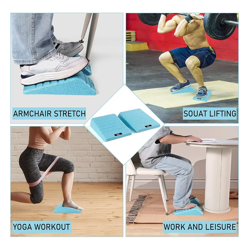 Bloc de cale de Squat antidérapant, 2 pièces, équipement de Fitness professionnel pour l'exercice de levage des mollets, planche de rampe inclinée de Yoga