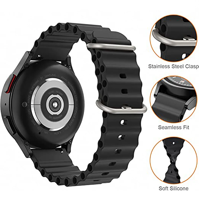 Correa de silicona para Samsung Galaxy Watch, pulsera de 22mm y 20mm para Samsung Galaxy watch 7, 6, 4, classic 5 Pro Active 2, Huawei Watch GT 2,