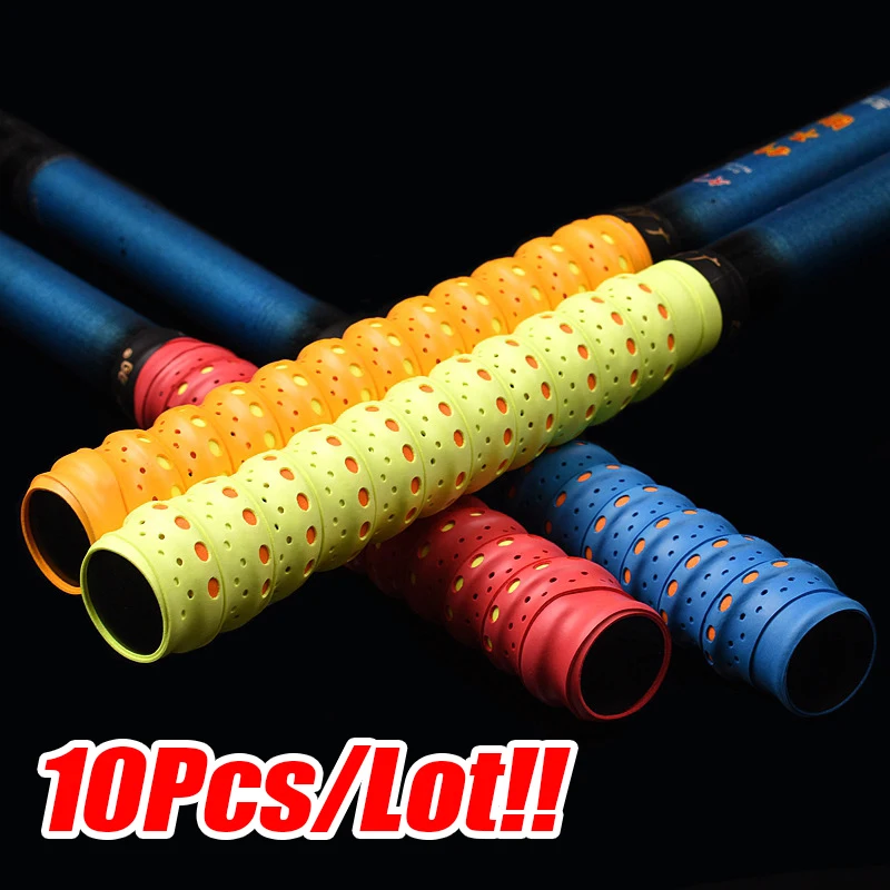 10Pcs 0.8mm Breathable Anti-slip Sport Over Grip Sweatband Griffband Tennis Overgrip Tape Badminton Racket Sweatband Fishing Rod