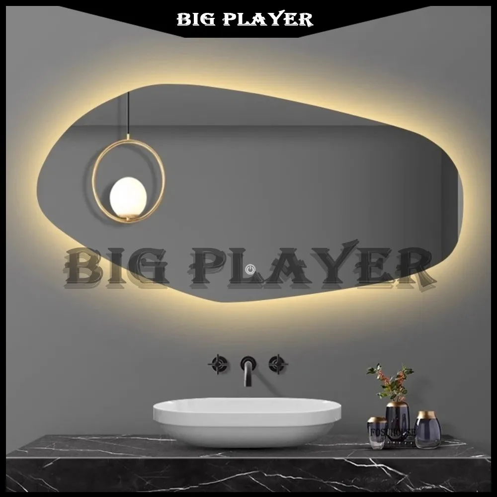 

Special-shaped Irregular Bath Mirrors LED Smart Bedroom Dressing Mirror Wall-mounted Anti-fog Bathroom Mirror Dressing Mirror