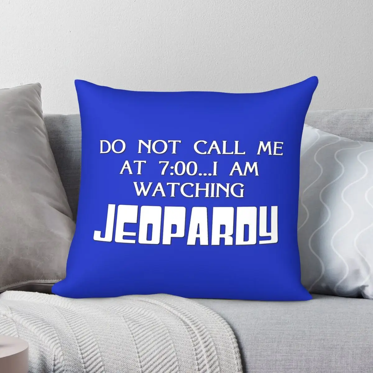 Merv Griffin Jeopardy 7:00 Pillowcase Polyester Linen Velvet Pattern Zip Decorative Throw Pillow Case Home Cushion Cover 45x45
