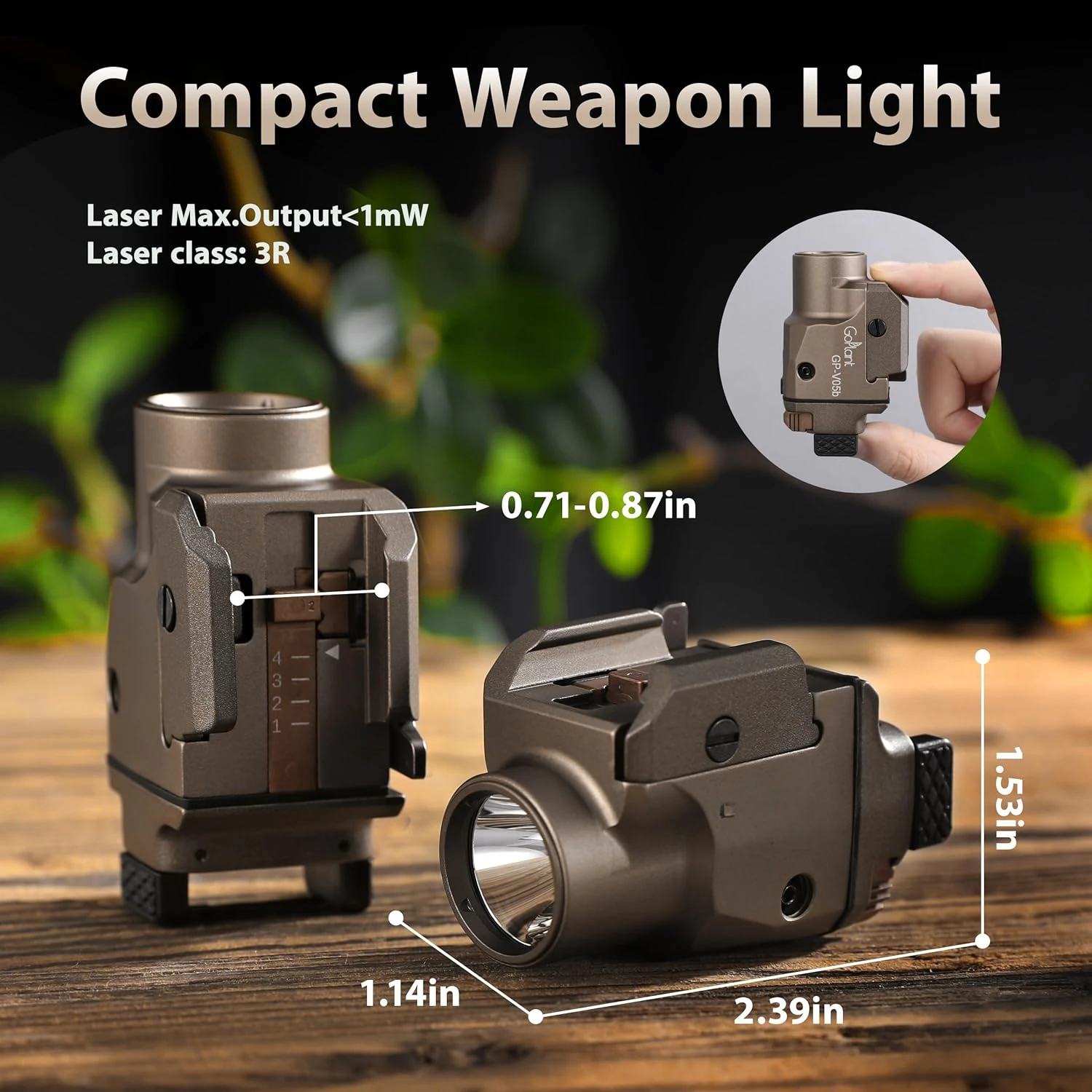 Richfire SFD-095 Compact Tactical LED Flashlight Green & White Combo 1500 Lumens Rechargeable Torch Light for Hunting Glock