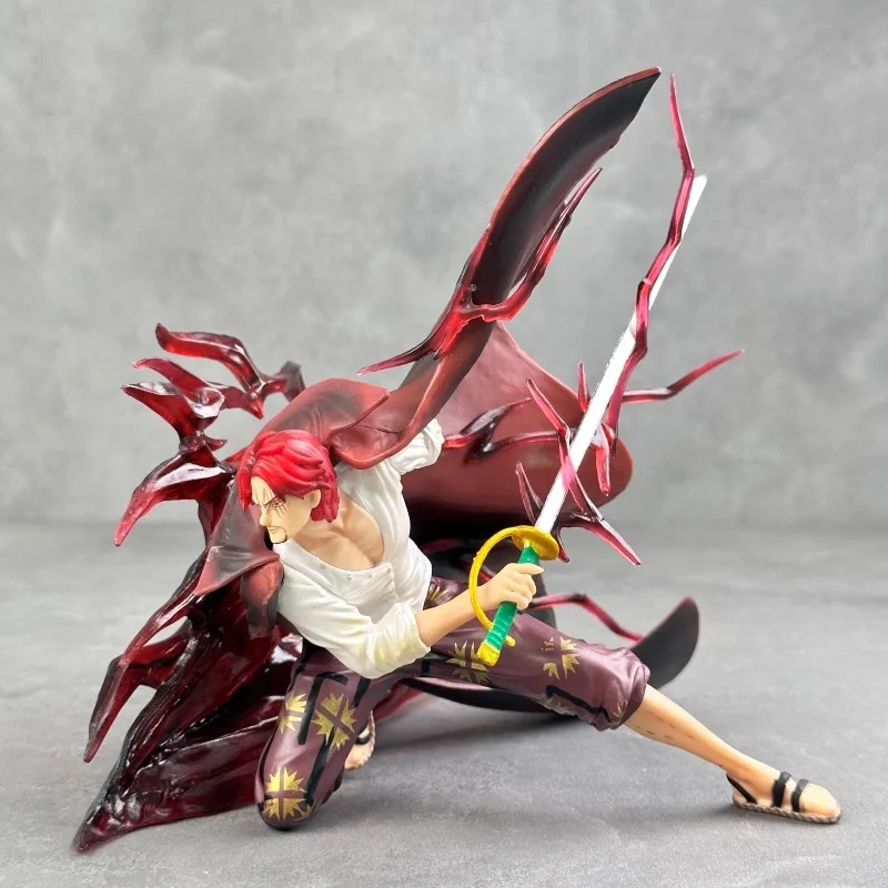 

One Piece Four Emperors Red Hair Shanks Crouching Pose Action Figure Collectible Model Toy Display Item Wholesale