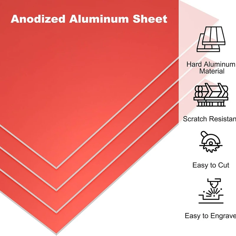 3.3X2.1X1/32Inch Anodized Aluminum Sheet, 5Pcs Metal Rectangle Aluminum Plate 0.8Mm For Laser Engraving DIY Decorative