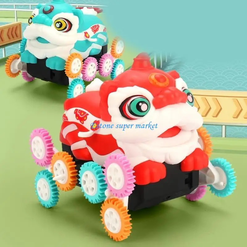 090B Grappige Dans Auto Elektronisch Speelgoed Muzikaal Kruipen Licht op Elektrisch Speelgoed Leeuw Huisdier Straatkraam Gift