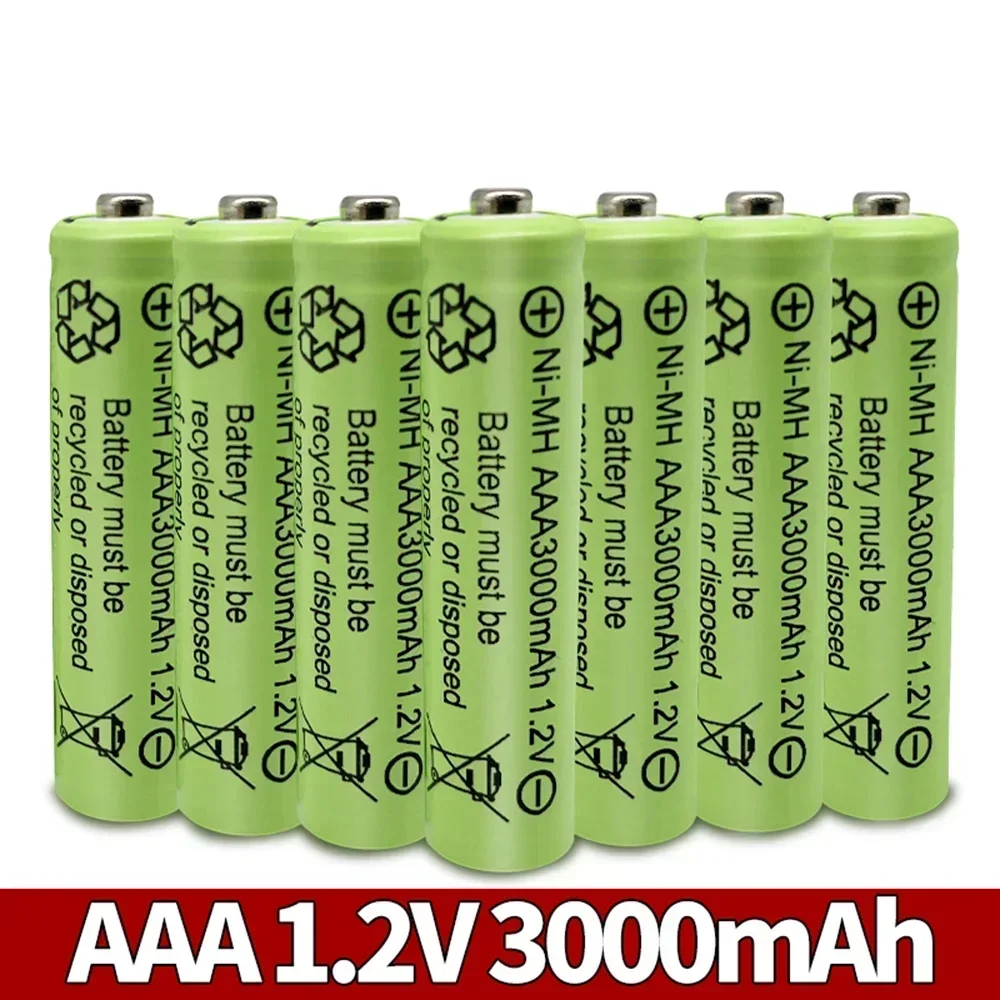 1-20pcs AAA 3000mAh 3A 1.2V Ni-MH yellow rechargeable battery cell for MP3 RC Toys led flashlight flashlight