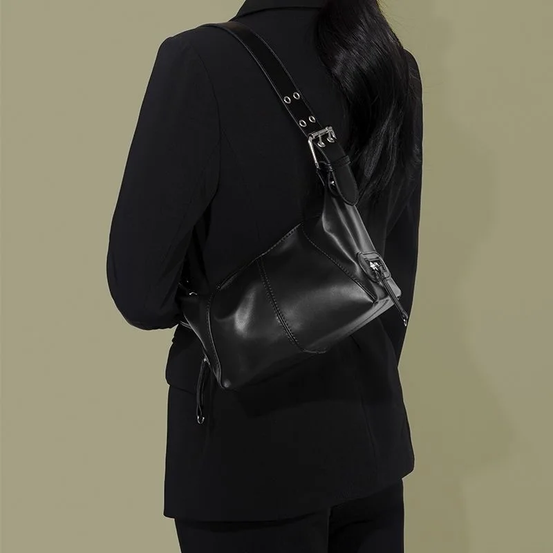 Underarm Bag For Women New High-quality PU Leather Women's Handbag Solid Color Black White Tote Bag Female For Office Date