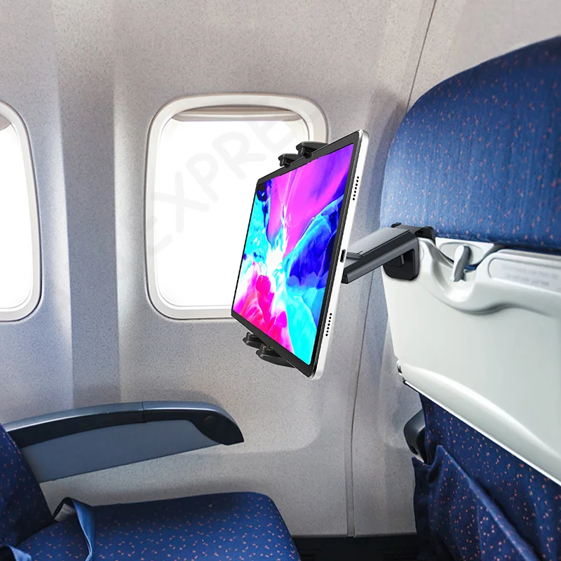 NewNew Airplane Tablet Holder Travel Train Seat Cupboard Bar Handfree Foldable Phone Bracket Stand Desk Edge Grip 360 Rotation
