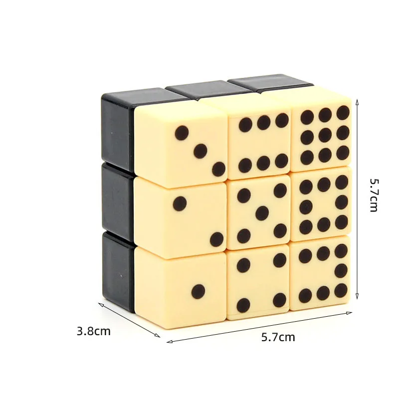 Lanlan 2x3x3 Stickerless Speed Cube 233 Magic Cube Mahjong  Black White Professional Brain Teaser Puzzle Toy Education Toy