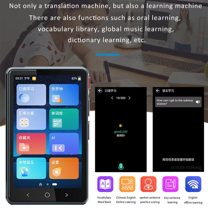 Traductor de idiomas AI P40 Traducción en línea en 135 idiomas Compatible con foto sin conexión Voz BT WIFI Traductores inteligentes en tiempo Real