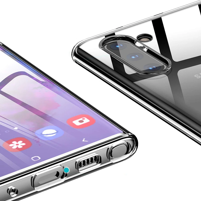 Original transparente Silikon-Handyhülle für Samsung Galaxy Note 10 Plus 10+, ultradünn, transparent, weiche Hülle für Samsung Note 10 Plus – Detail 4