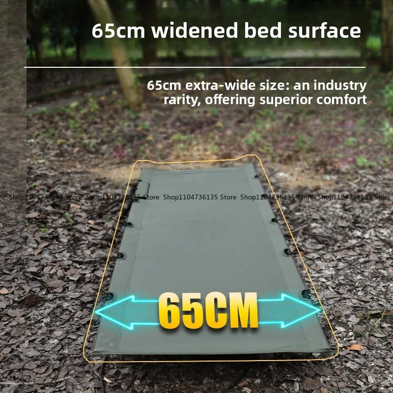 Outdoor Folding Bed, Convenient Aluminum Alloy Camping, Simple Widening Camping Lunch Break Bed, Single Escort