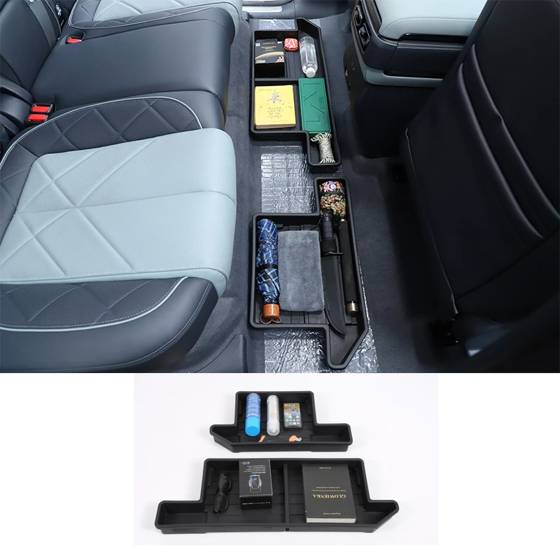 

For BYD Equation Leopard 5 2023+ rear seat under-seater storage box Car second row base storage box Auto accessories ABS black