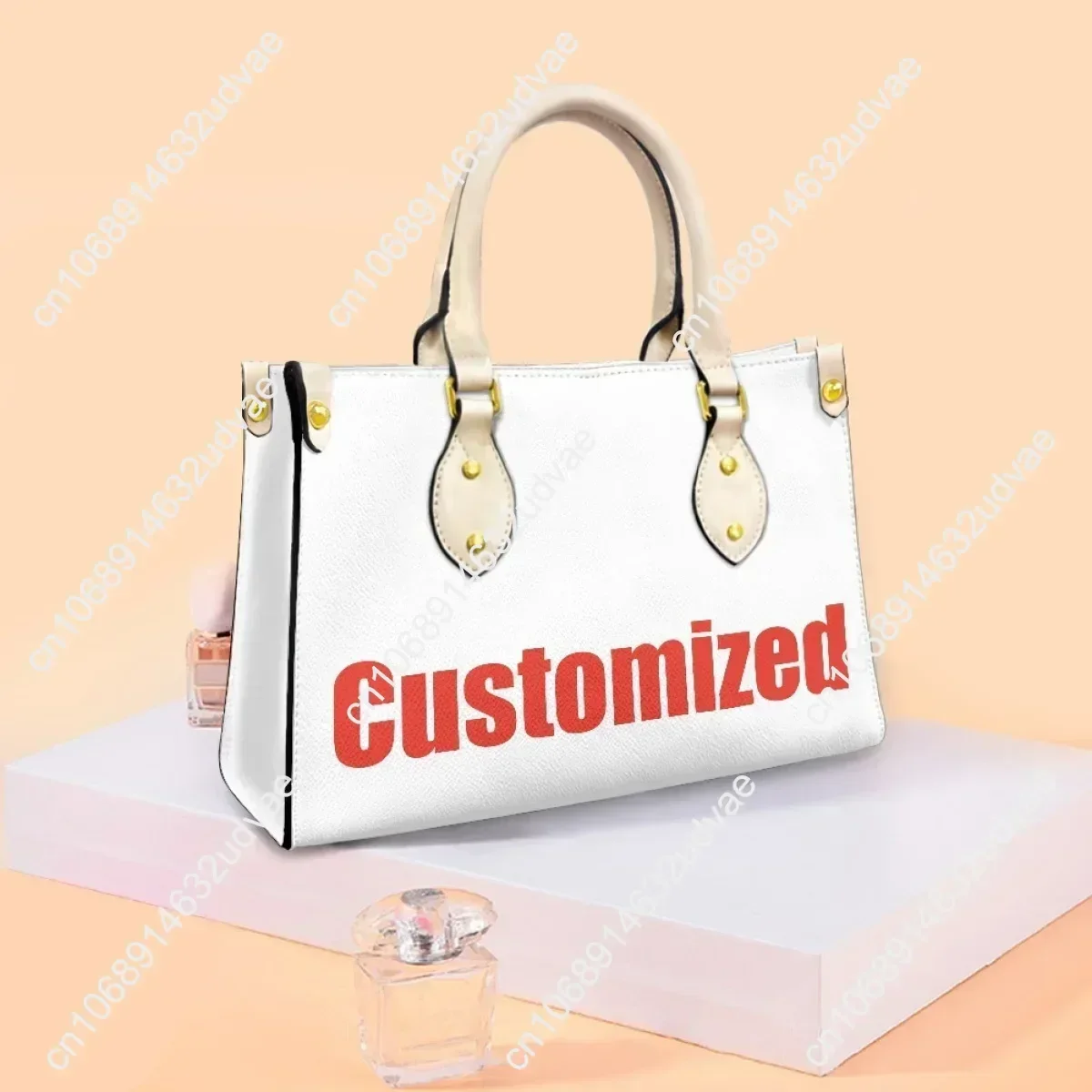 Pink Tote Bag Purse Womens Mens High Quality Personalized Text Image PU Leather Handbag Commuter Shopping Gift Bags