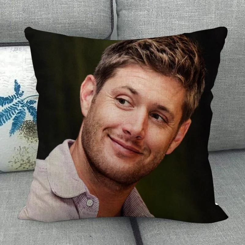 Custom Jensen Ackles Pillowcase Wedding Decorative Cotton Linen Pillow Case For Home Pillow Cover 45X45(One Sides)