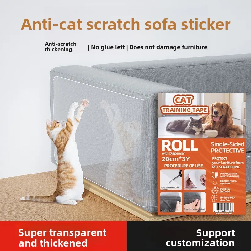 Película protectora antiarañazos para sofá, almohadilla para tablero antiadherente para gato, cubierta protectora para pata de gato, tela de cuero, cinta protectora para muebles de cama