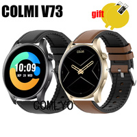 For COLMI V73 Strap Smart watch Bands Leather +Silicone Sports Band Belt Screen protector film