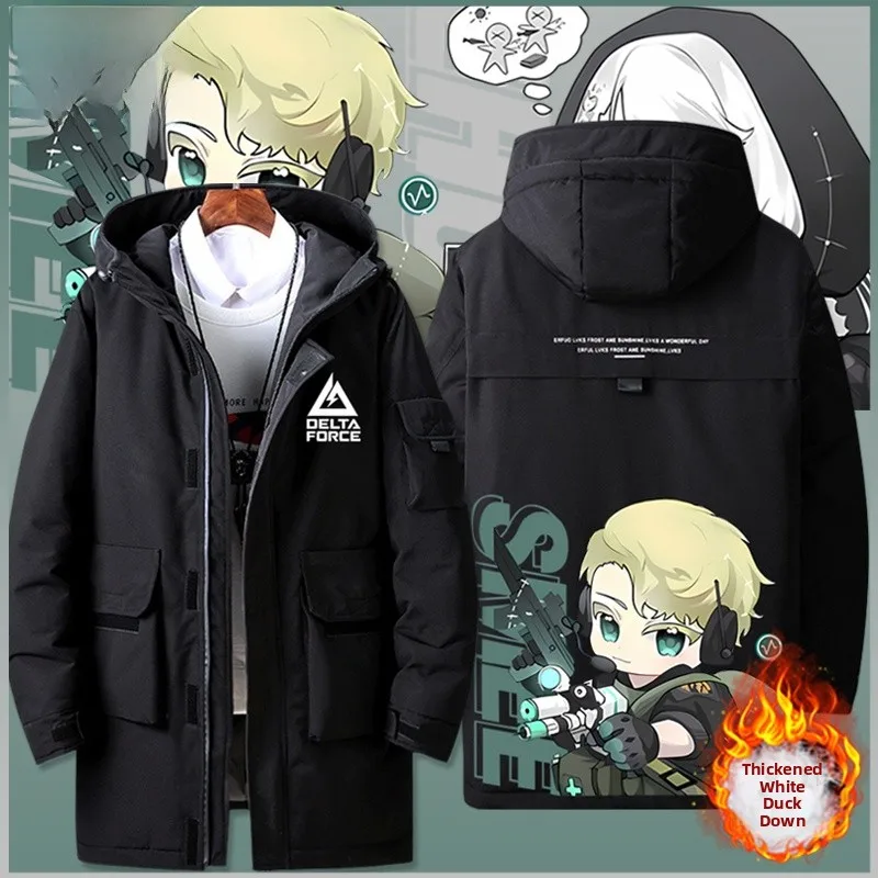 

Куртка Delta Force Game Red Wolf Dragon Claw, унисекс, пуховая, верхняя одежда, зимняя одежда, свободный крой, полиэстер, с капюшоном