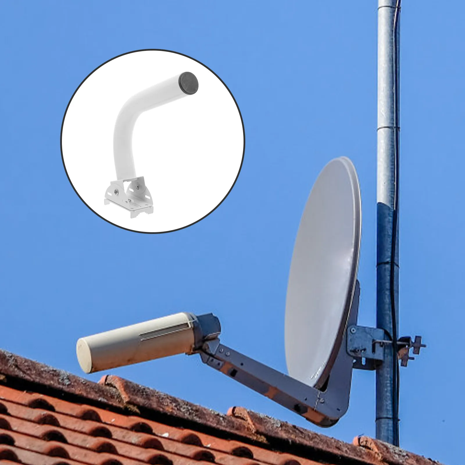 Outdoor Antenna Bracket Adjustable 120 Degree Aluminum Alloy Mount Pole Wall Fixed TV Antenna Holder Strong Signal