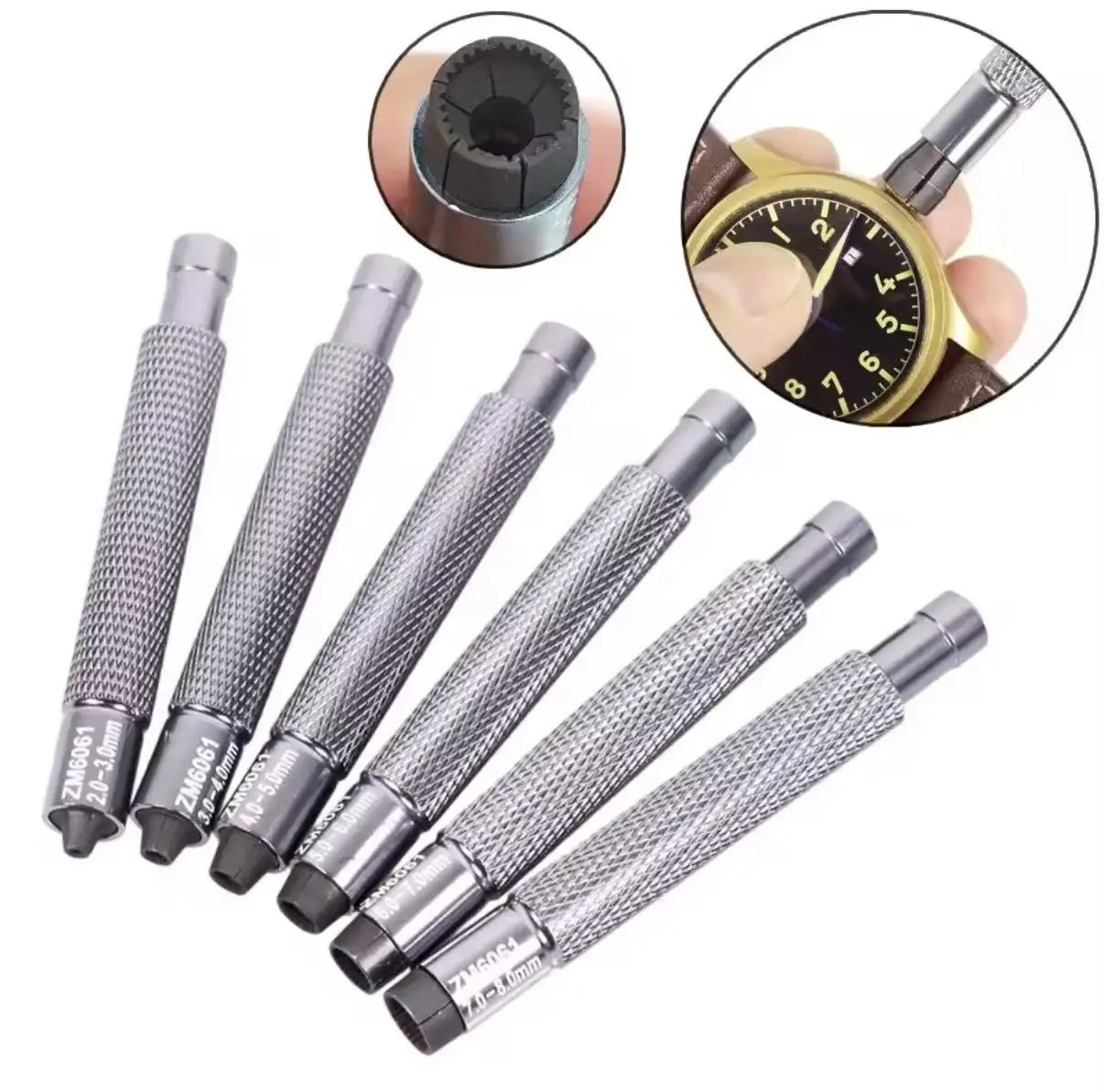 Herramienta Manual para Coroñas de Reloj de 2-8mm, Enrollador de Coroñas de Reloj Mecánico, Herramienta de Reparación de Relojes, Diámetro de Metal de 2-8mm