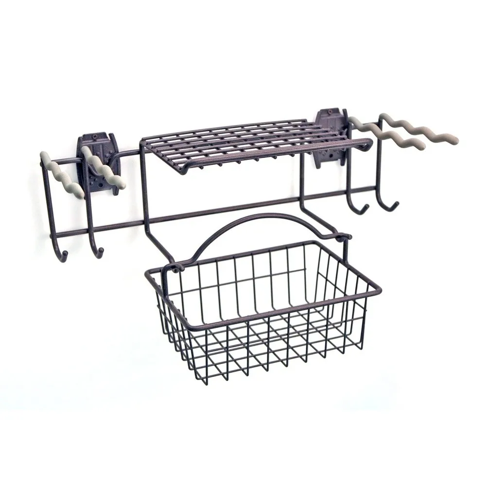 7115520050 Activity Organizer Garden Rack with Basket Granite Gray