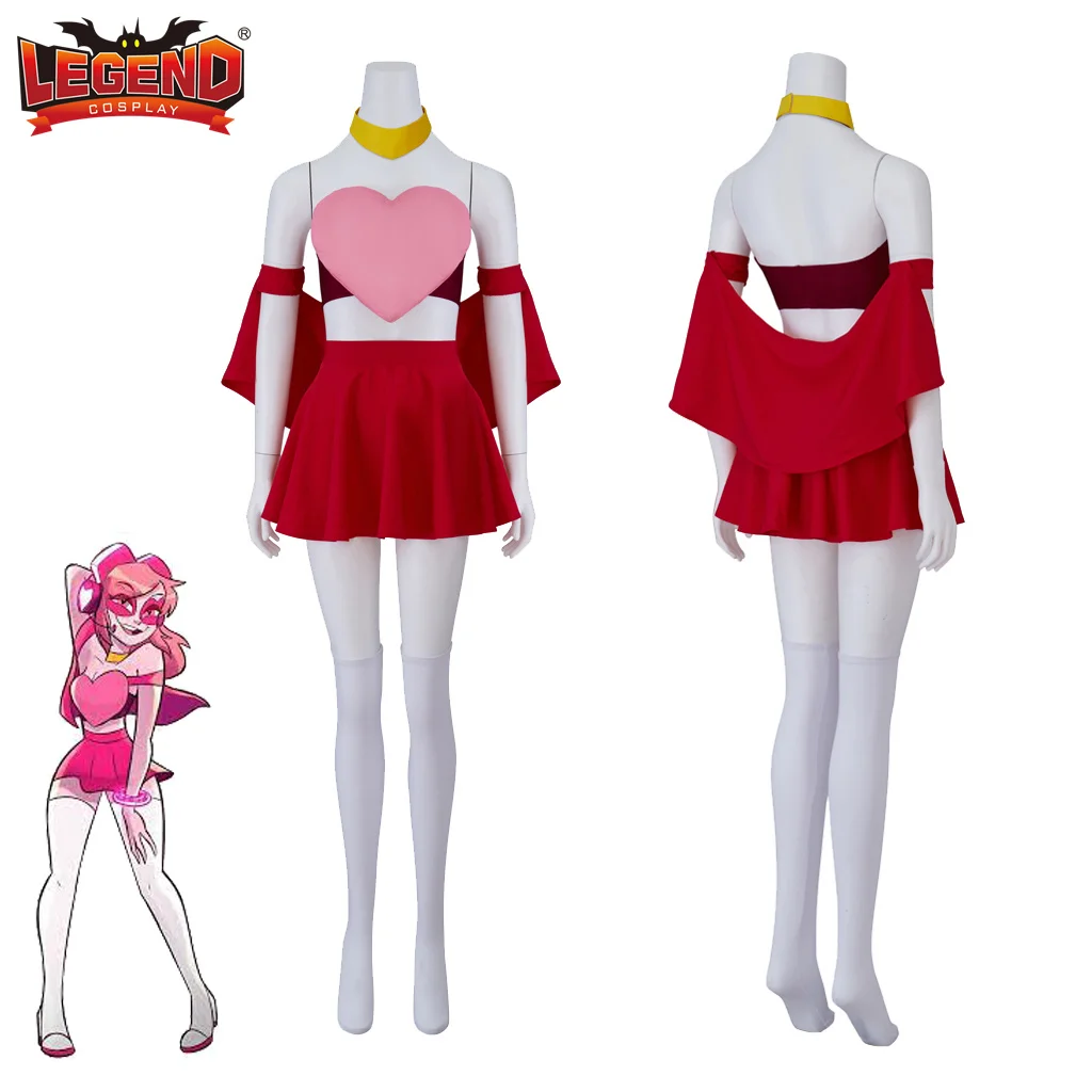

Miss Heed Cosplay Villanos Cartoon Network Costume Villainous Cosplay Pink Dress Tops Skirts Full Suit for Women Adult
