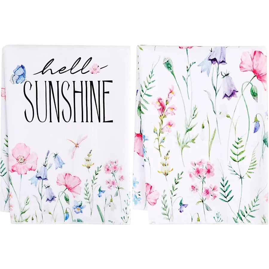 

Набор весенних кухонных полотенец с бабочкой и полевыми цветами и розовыми цветочными весенними кухонными полотенцами 28x16 Ih, мягкие впитывающие тарелки для рук, декор в фермерском доме