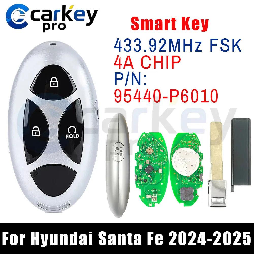 Carkeypro 4Buttons Smart Key 433MHz 95440-P6010 4A CHIP For Hyundai Santa Fe 2024-2025