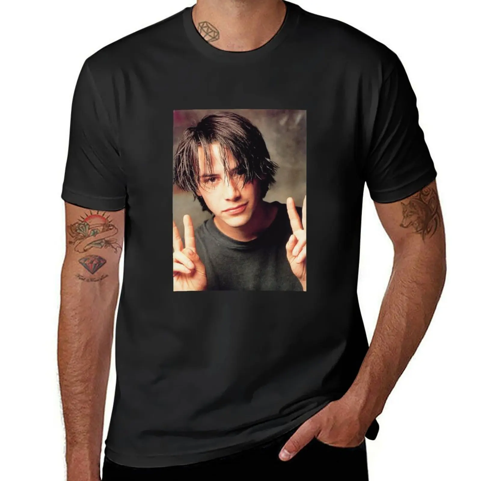 keanu reeves T-Shirt Short sleeve tee quick-drying sublime sweat mens workout shirts