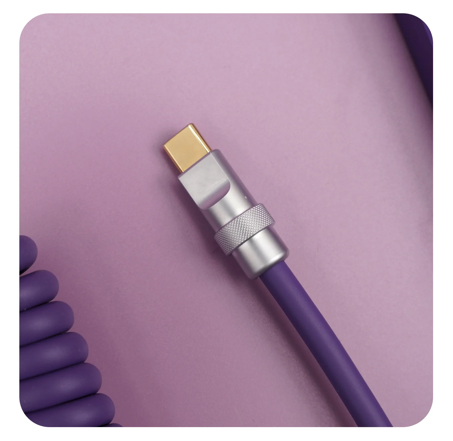 Spot hot selling GeekCable hand-customized mechanical keyboard data cable super elastic line rubber gentian purple