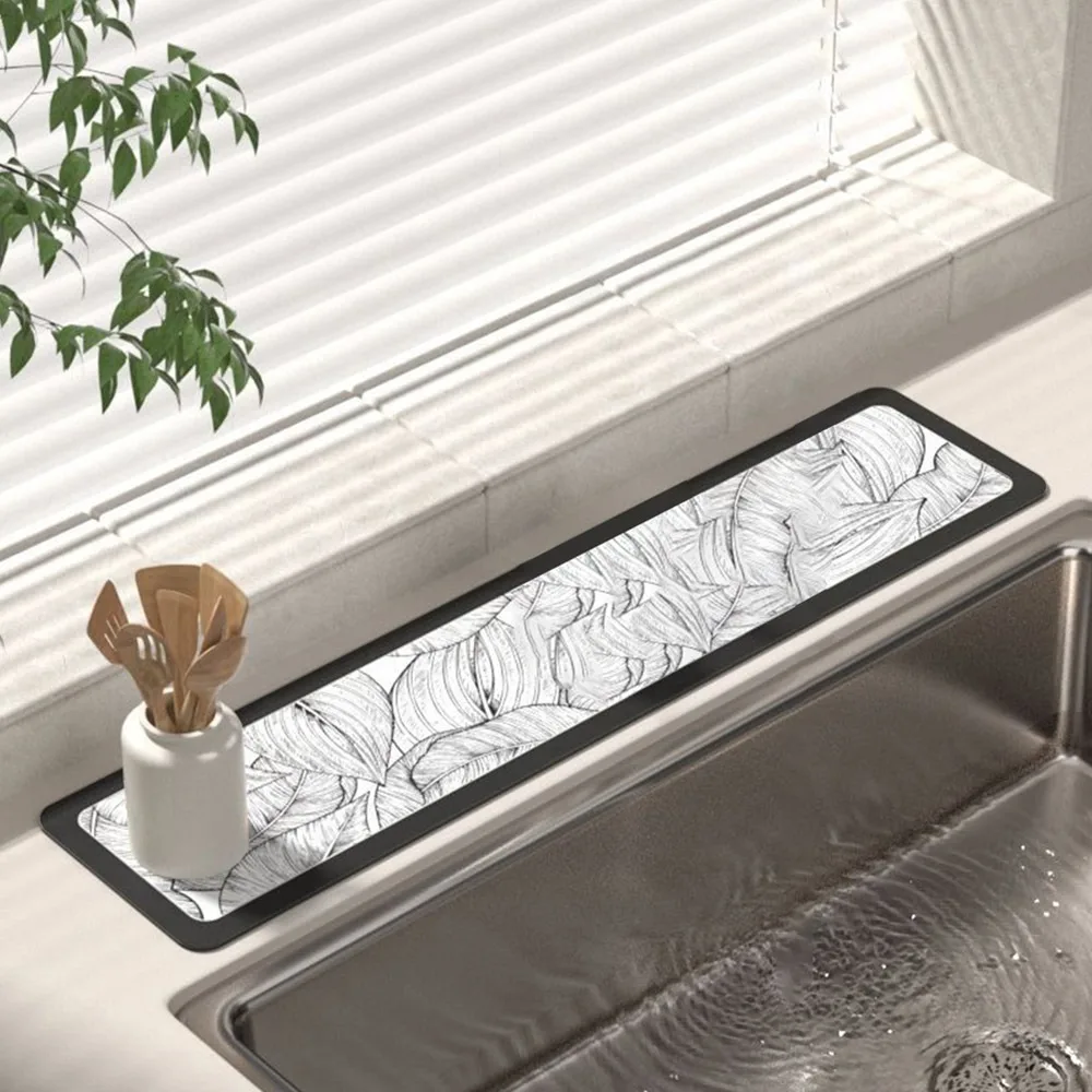 VIKAMA Simple Country Style Feng Shui Faucet Non-slip Mat Multi-functional Tabletop Splash-proof Water Protection Pad Home Decor