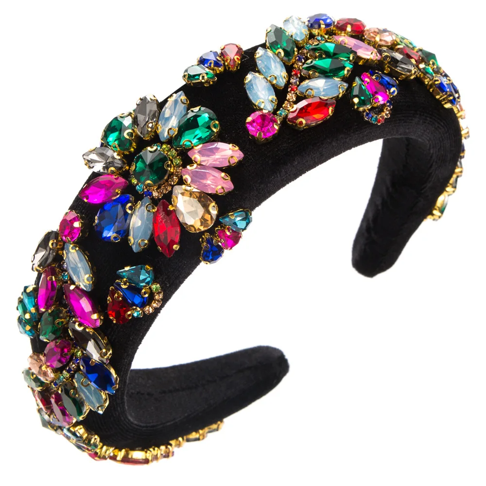 

Rhinestone Headbands Women Padded Headband Fancy Bling Diamond Sparkle Crystal Beaded Hair Bands Hair Accessories For Women Girl