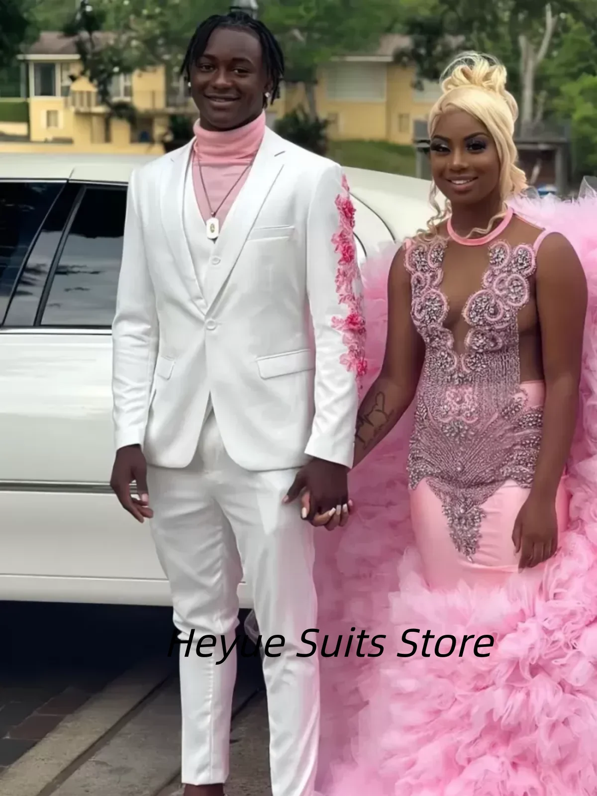 

Formal White Prom Men Suits Customzied Slim Fit Notched Lapel Groom Wedding Tuxedos 2Pieces Sets Male Prom Blazers Costume Homme