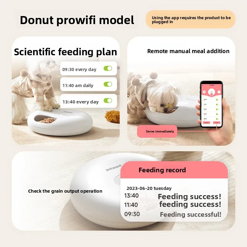 Smart Pet Feeder Regular Quantitative Cat Dog Dry Wet Food Dispenser 6 Meals Pet Food Dispenser Preserved Feeding Wet Food Bowl