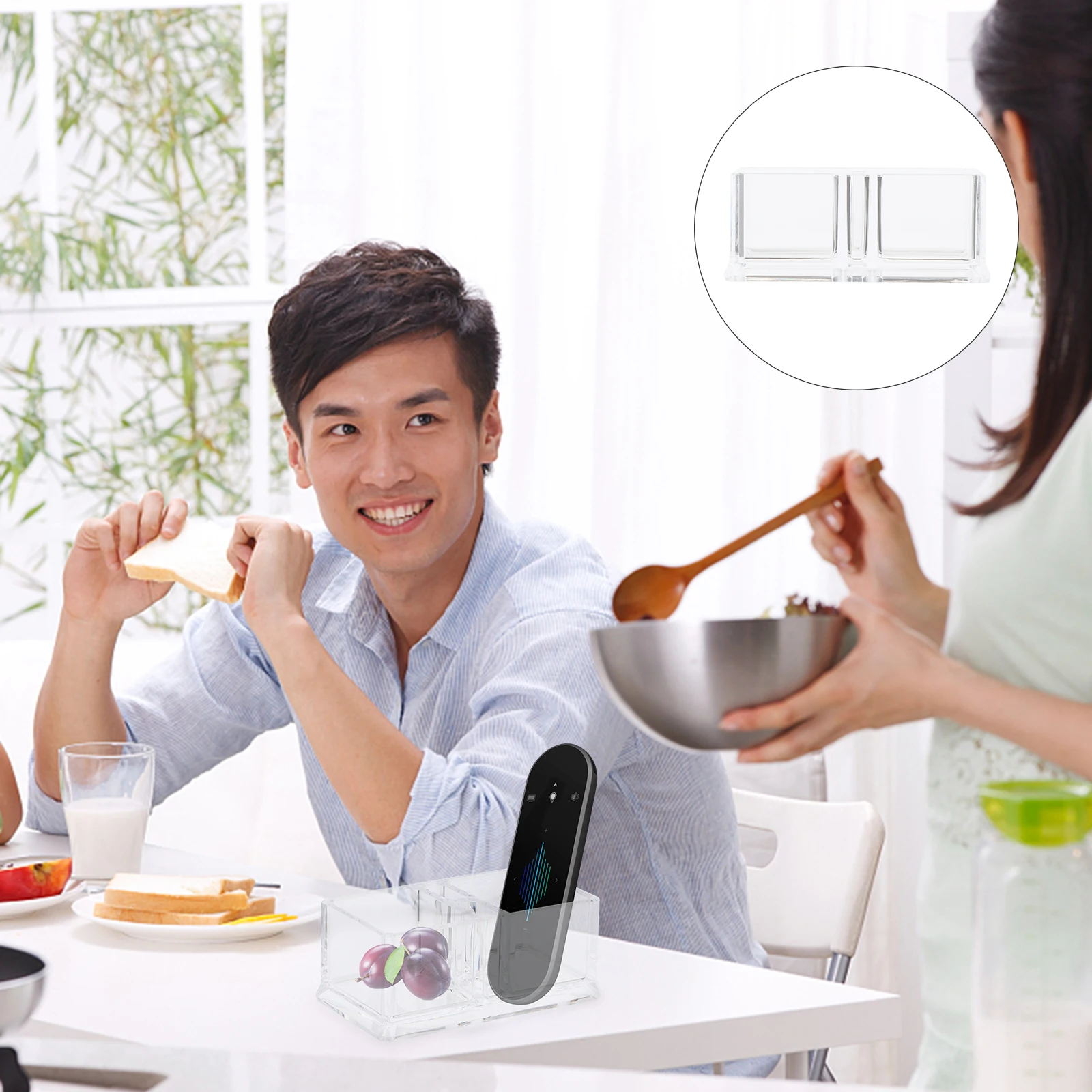 

Acrylic Tea Bag Box Holder Transparent Split Grid Design Kitchen Pantry ganizer Storage Container Multipurpose Case