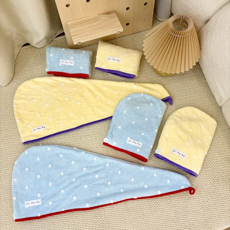 

Xiaohongshu Жаккардовая мягкая впитывающая шапочка из кораллового флиса для сушки волос для девочек, банное полотенце для сушки волос, шампунь, повязка на голову