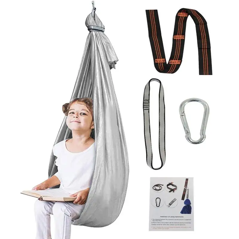 Kids Swing Hammock Para Terapia Autismo Cuddle Up Sensorial Terapia Infantil Elastic Parcel Steady Seat Indoor Outdoor Swing Sensorial