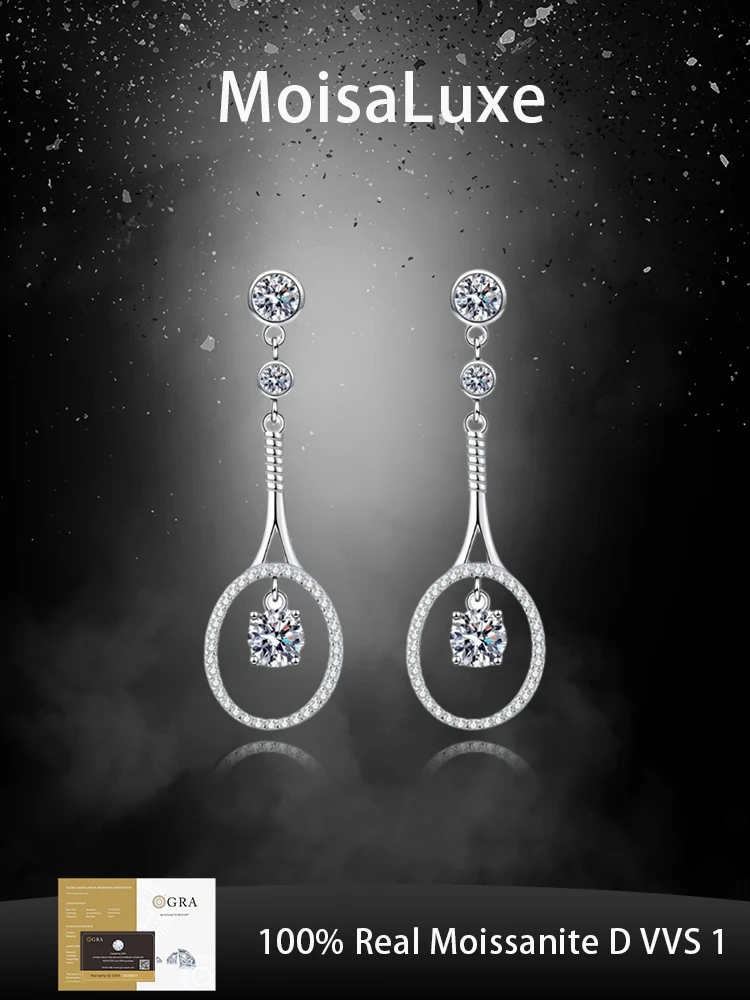 

MoisaLuxe Official Store Moissanite Plata Sterling 925 Silver Tassel Long Earrings Fashion Jewelry Premium Personality Earrings