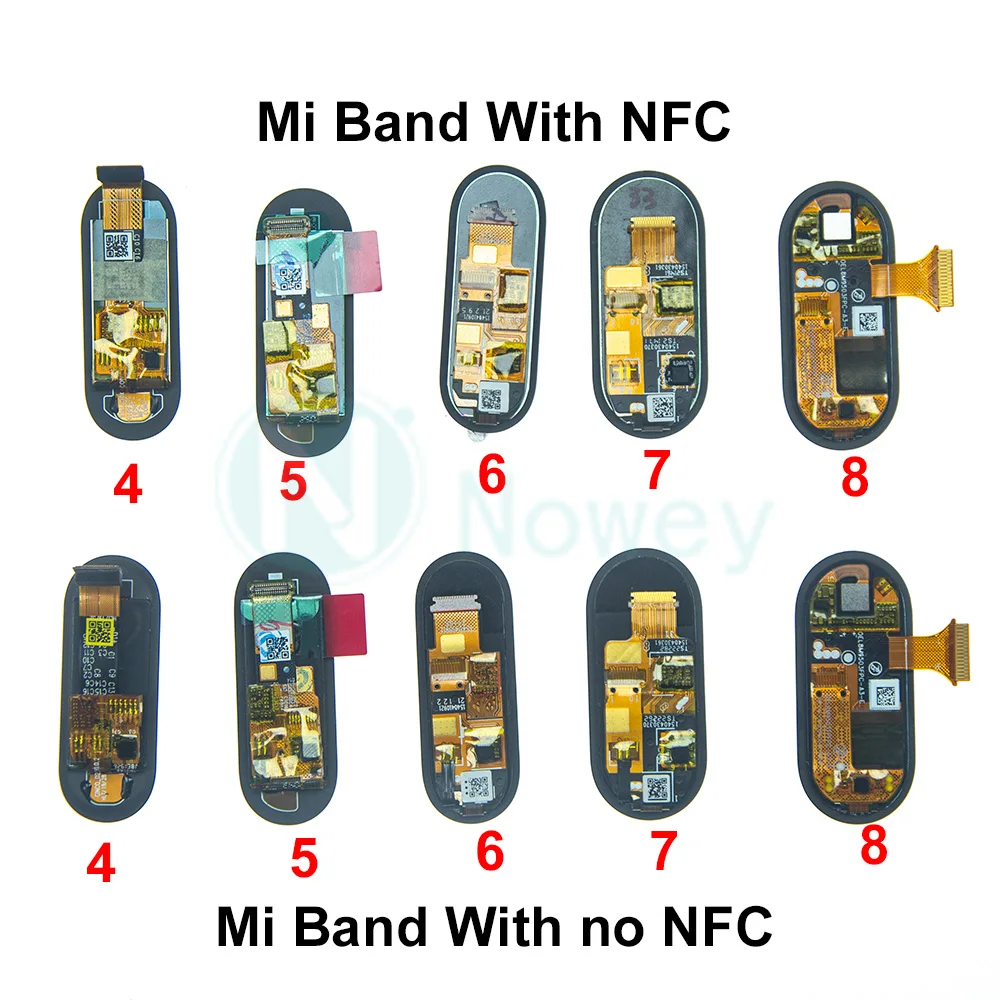 شاشة LCD تعمل باللمس استبدال محول الأرقام ، جديد AMOLED ، Xiaomi Mi Band 4 ، 5 ، 6 ، 7 ، 8