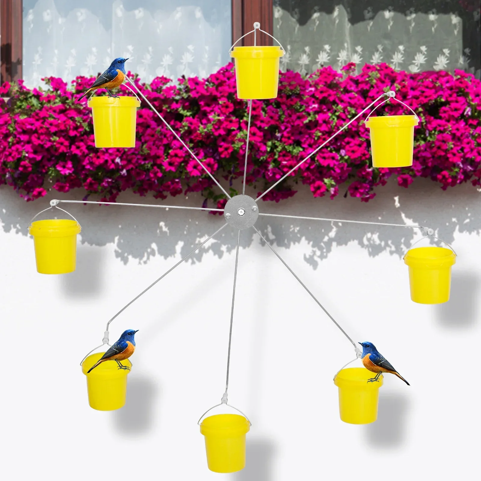 

Ferris Wheel Bird Feeder Outdoor Hanging Hummingbird Feeders Ferris Wheel Toy for Bird with Feeder Spinning Ferris Wheel