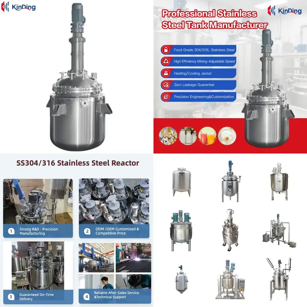 

Wear Resisting Sanitary Biodiesel Reaction Kettle Pressure Vessel Easy Polish Sand Blast Stainless Steel