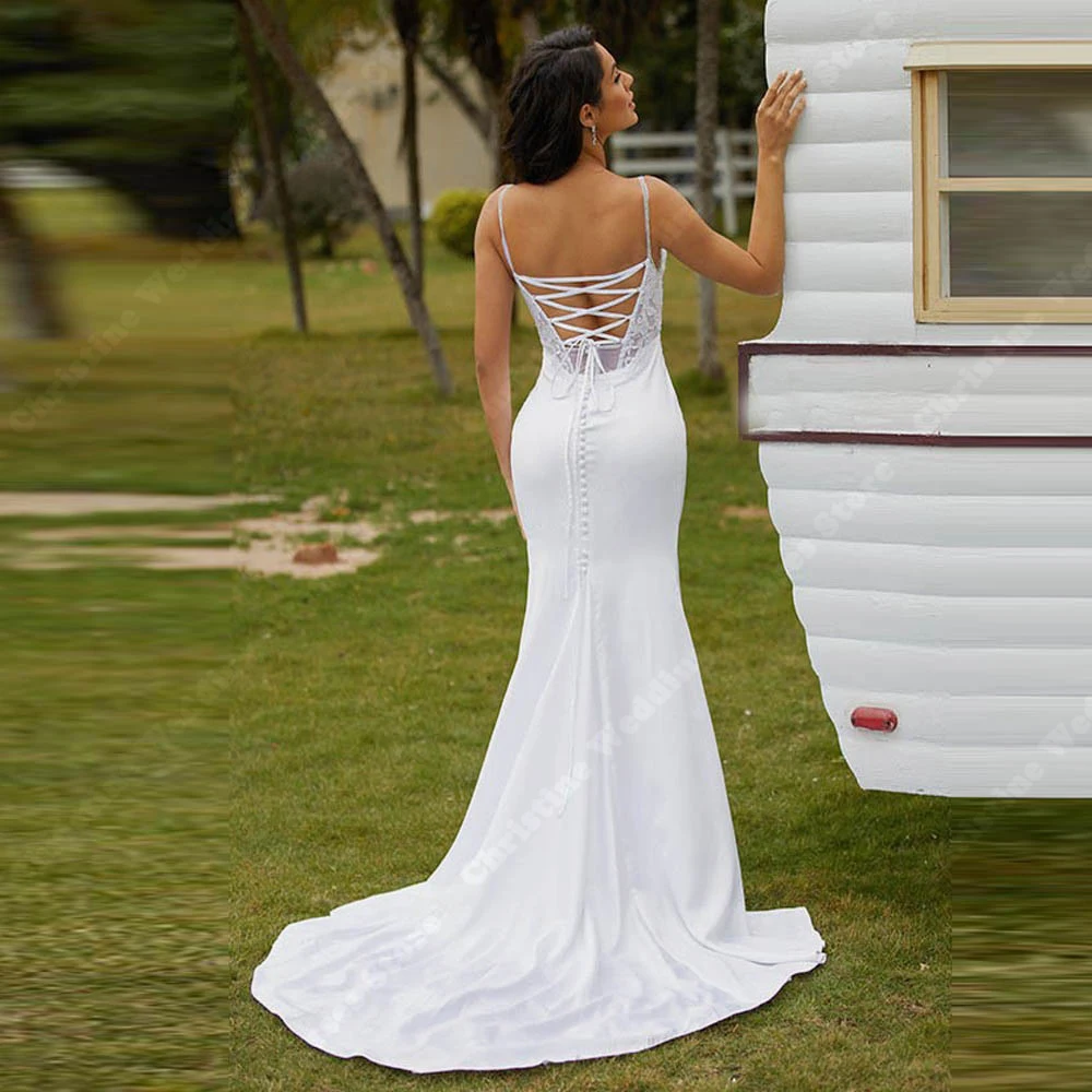 Robe de Mariée Sirène Élégante en Dentelle Imprimée pour Femme, Sexy, Patients, Quelle que soit la Longueur de Vadrouille Moderne, 2024