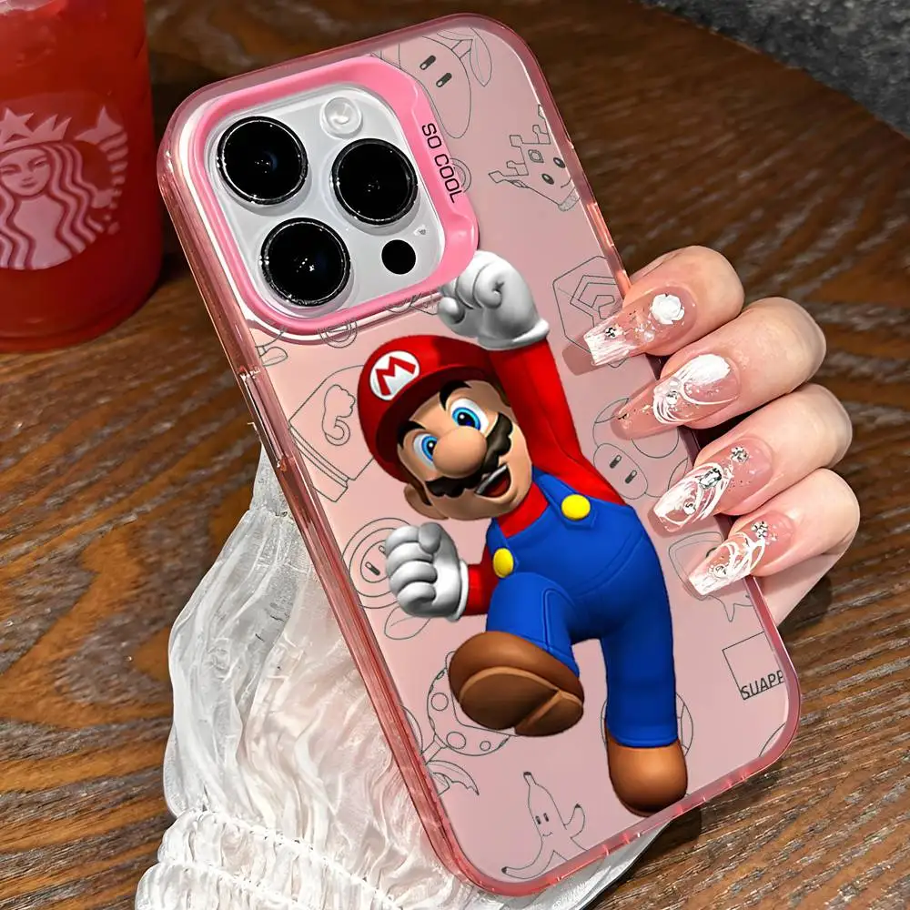 M-Marios スマホケース iPhone 16 15 14 13 12 11 Pro Max X XR XSMAX 8 7 Plus キャンディマット 耐衝撃 バックカバー