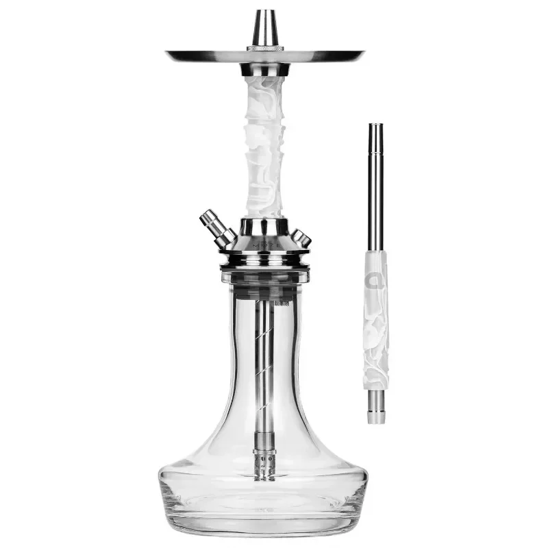 Moze Breeze Pro Hookah Set 304 Stainless Steel Single Tube Tsar Hookah Shisha Set with Glass Bottle