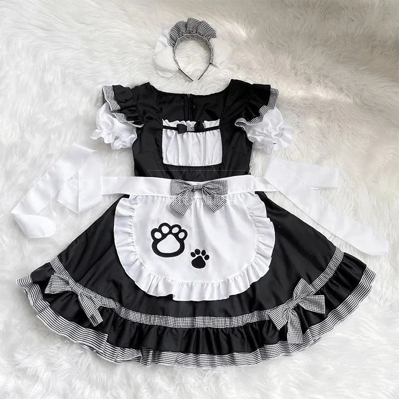 2025 yiyi حجم كبير مثير خادمة تأثيري لوليتا لطيف القط مخلب جرس صغير فستان الأميرة Disfraz أنيمي سيفيكا موحدة خادمة Di