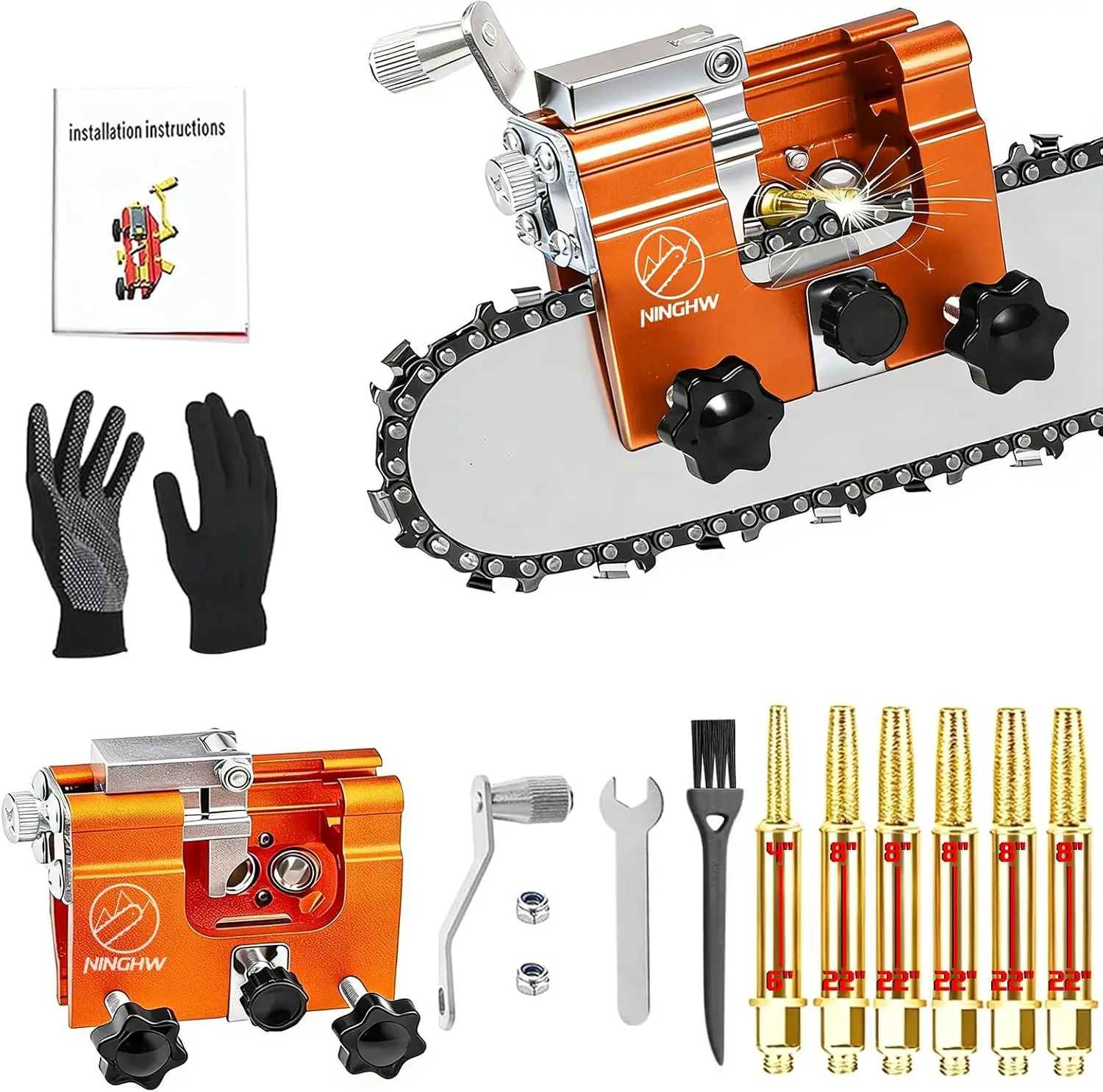 Chainsaw Sharpener Jig Fast Chainsaw Sharpener Kit Woodworking sharpening stone Portable Hand Crank Chain Saw Sharpener Tool