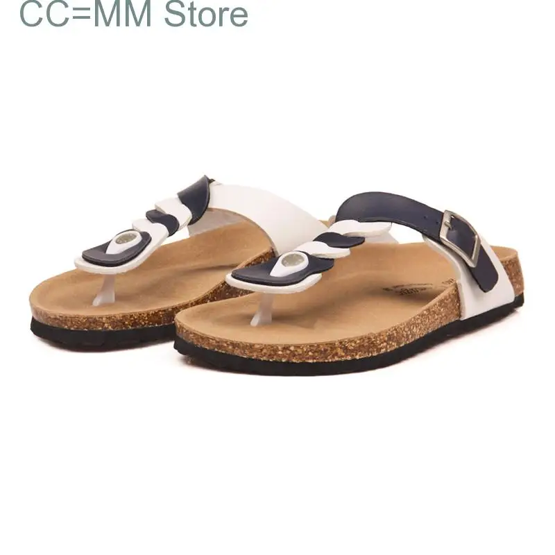 New Fashion Cork Flip Flops Slippers Women Summer Beach Casual Buckle Outside Non-slip Slides Shoe